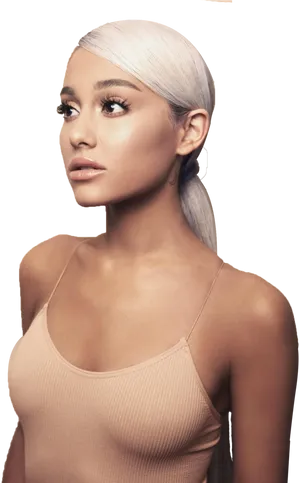 Ariana Grande Platinum Ponytail PNG image