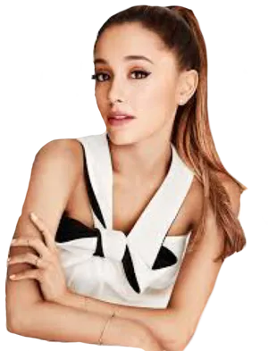 Ariana Grande White Outfit Pose PNG image