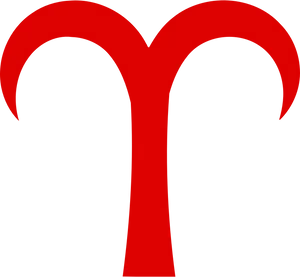 Aries Zodiac Symbol Red PNG image