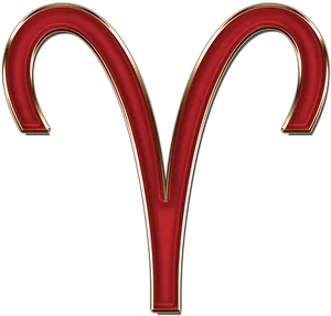 Aries Zodiac Symbol Red PNG image