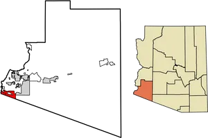 Arizona State Outlinewith Counties PNG image