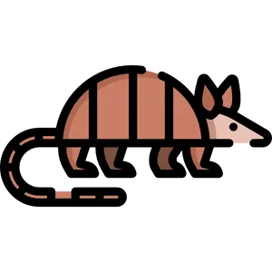 Armadillo Cartoon Illustration PNG image