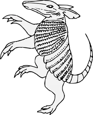 Armadillo_ Illustration_ Standing PNG