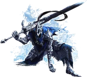 Armored Dragon Knight Fantasy Artwork PNG image