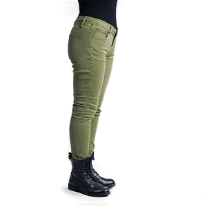 Army Green Skinny Jeans Png 06282024 PNG image