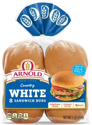 Arnold Country White Sandwich Buns Packaging PNG image