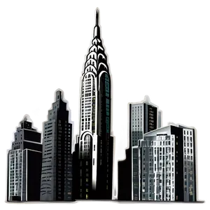 Art Deco Chrysler Building Design PNG Fao PNG