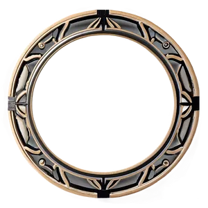 Art Deco Circle Frame PNG Qtp79 PNG