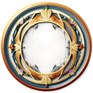 Art Deco Circle Frame PNG Wfe56 PNG