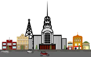 Art Deco Cityscape Illustration