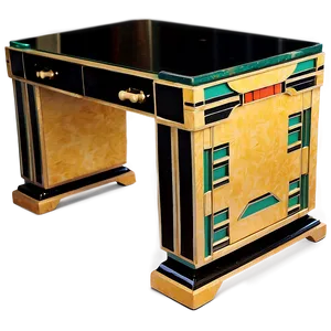 Art Deco Computer Desk PNG 06262024 PNG