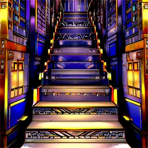 Art Deco Inspired Stairs PNG Fwb PNG