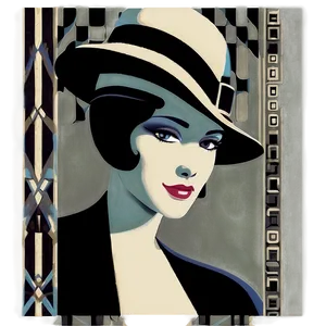 Art Deco Poster Drawing PNG Pnf13