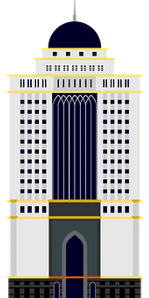 Art Deco_ Skyscraper_ Illustration PNG image