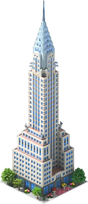 Art Deco Skyscraper Rendering
