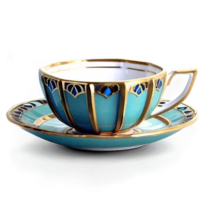 Art Deco Tea Cup Style PNG 05252024