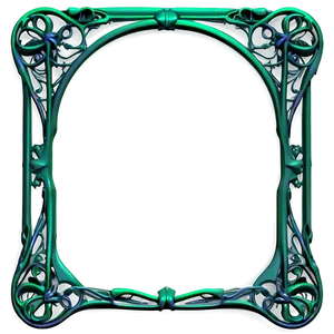 Art Nouveau Green Frame PNG Clj52 PNG