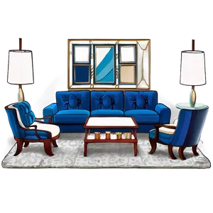 Art Nouveau Living Room Png 05242024 PNG image