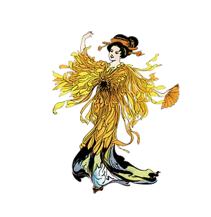 Art Nouveau Style Womanwith Sunflowers