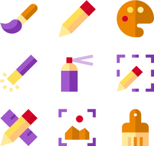 Artand Design Tools Icons PNG image