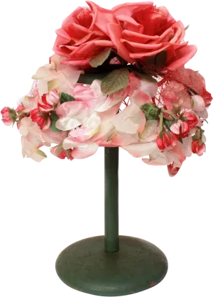 Artificial Rose Hat Display PNG image