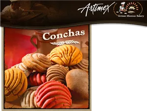 Artisan Mexican Bakery Conchas Pastries PNG image