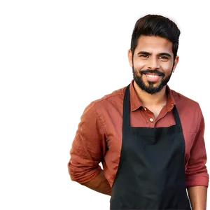 Artistic Barista Portrait PNG Doq