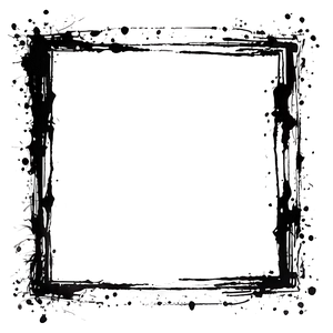 Artistic Black Splash Border PNG Ehc