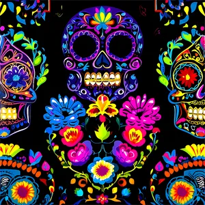 Artistic Dia De Los Muertos Murals PNG Cux