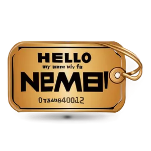 Artistic Hello My Name Is Tag Design Png Bhp4 PNG image