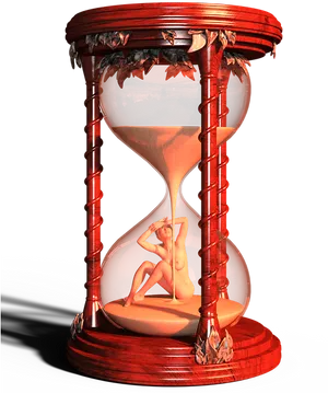 Artistic Hourglasswith Figure PNG image