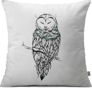 Artistic Owl Cushion Design PNG image