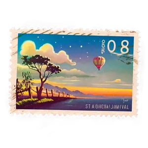 Artistic Postcard Stamp Png 06272024 PNG image