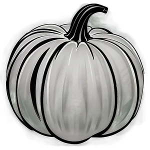 Artistic Pumpkin Outline Sketch PNG 26