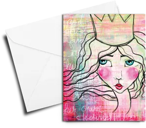 Artistic Queen Greeting Card PNG image