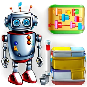 Artistic Robot Clipart PNG 06262024