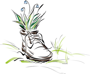 Artistic Shoe With Plant Growth