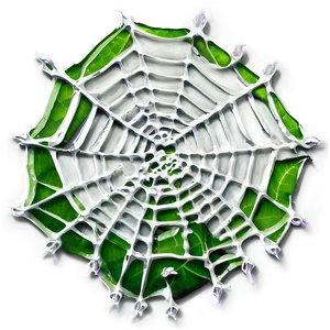 Artistic Spider Web Green Leaves Background PNG image