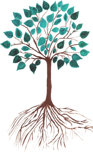 Artistic Treewith Exposed Roots PNG image