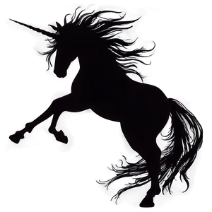 Artistic Unicorn Silhouette PNG Mop PNG