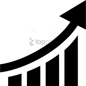 Ascending Bar Graphwith Arrow PNG image