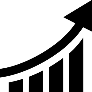 Ascending Bar Graphwith Upward Arrow PNG