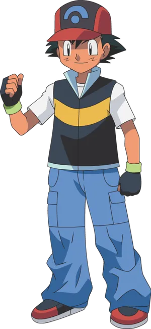 Ash Ketchum Ready For Battle PNG image