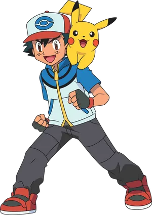 Ashand Pikachu Adventure Pose PNG