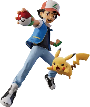 Ashand Pikachu Readyfor Battle PNG image