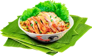 Asian Chicken Noodle Bowl PNG image