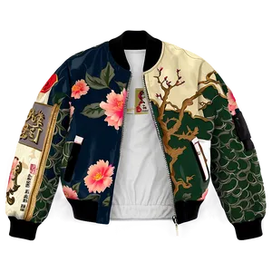 Asian Inspired Bomber Jacket PNG Rsw21 PNG