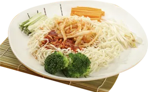 Asian Noodle Dishwith Vegetables PNG image