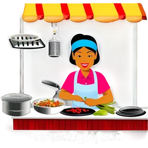 Asian Street Food Cooking Png Two25 PNG image