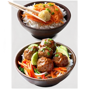 Asian Style Meatball Bowl Png 2 PNG image